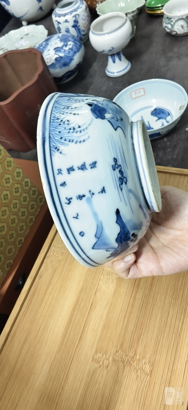 明 青花山水人物纹碗二件 - 图6